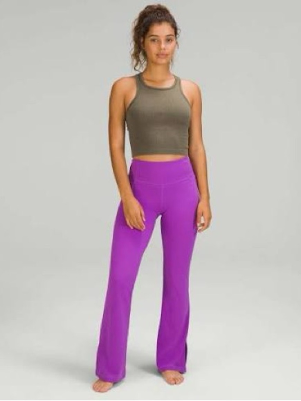 Lululemon Groove Super-High-Rise Split-Hem Flared Nulu Pant in Moonlit Magenta